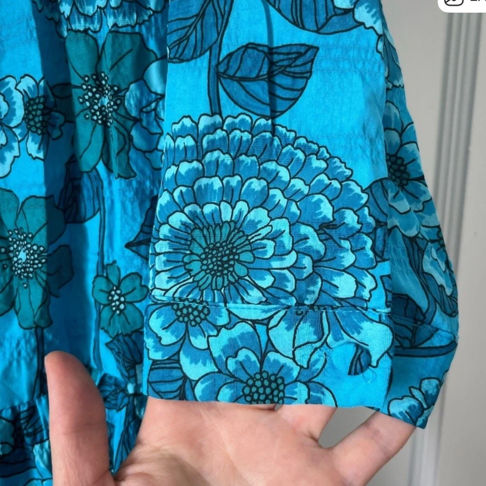 Zara Vibrant Blue Floral Dress - Picture 3 of 3